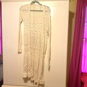 Aero-Long off white knit cardigan-M